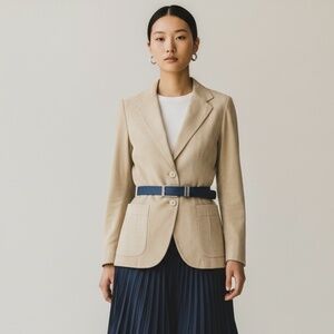 Vincent Kari Tan Textured Blazer Women’s 4 (Estimated Size)